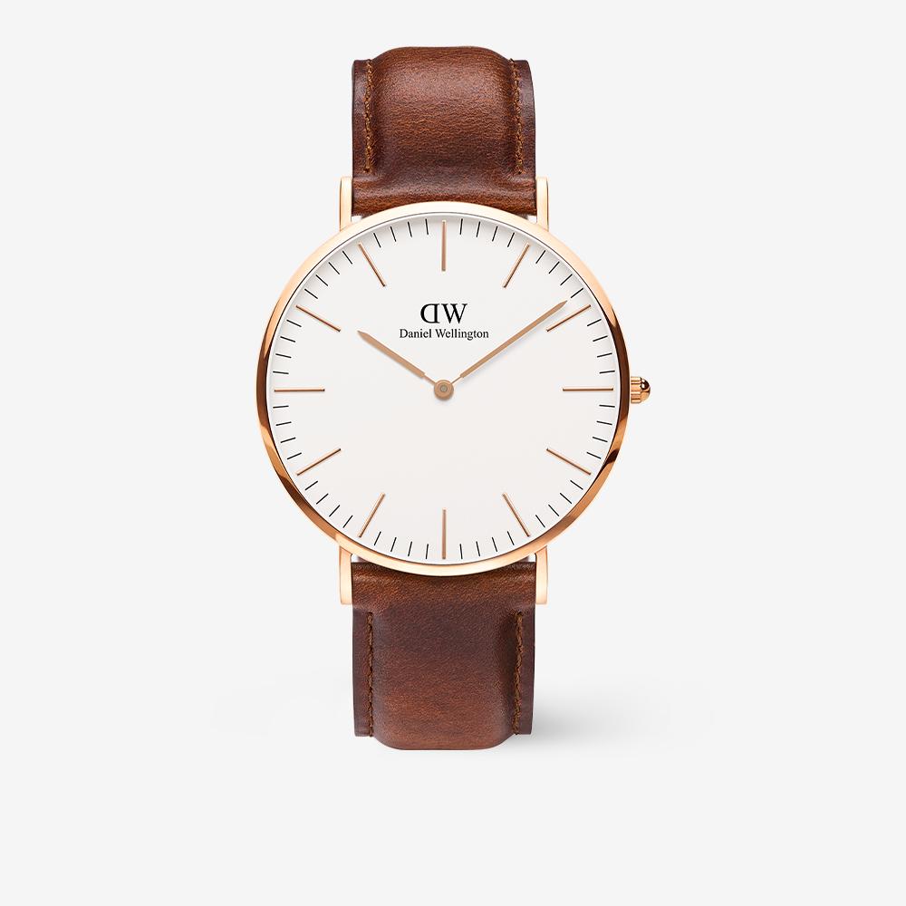 Sheffield Men s watch in rose gold white dial 40mm DW