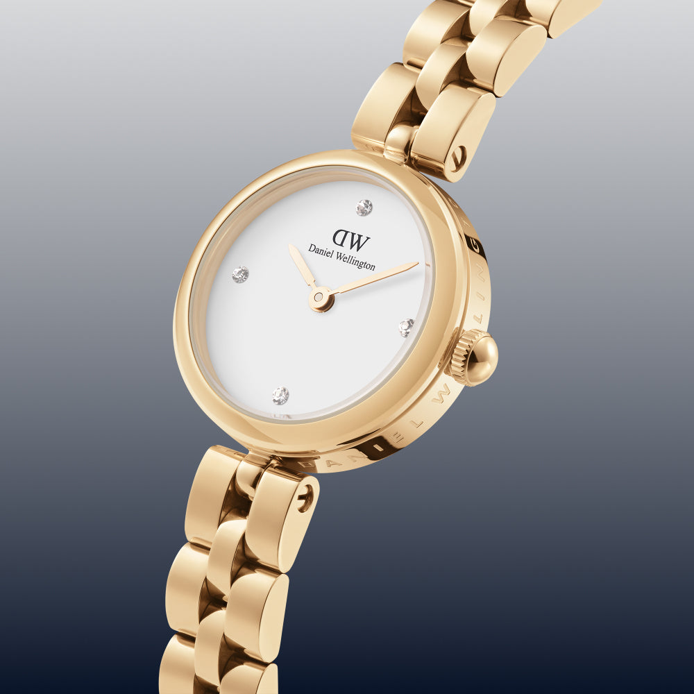 Petite 5-Link - Women's gold watch with white dial
