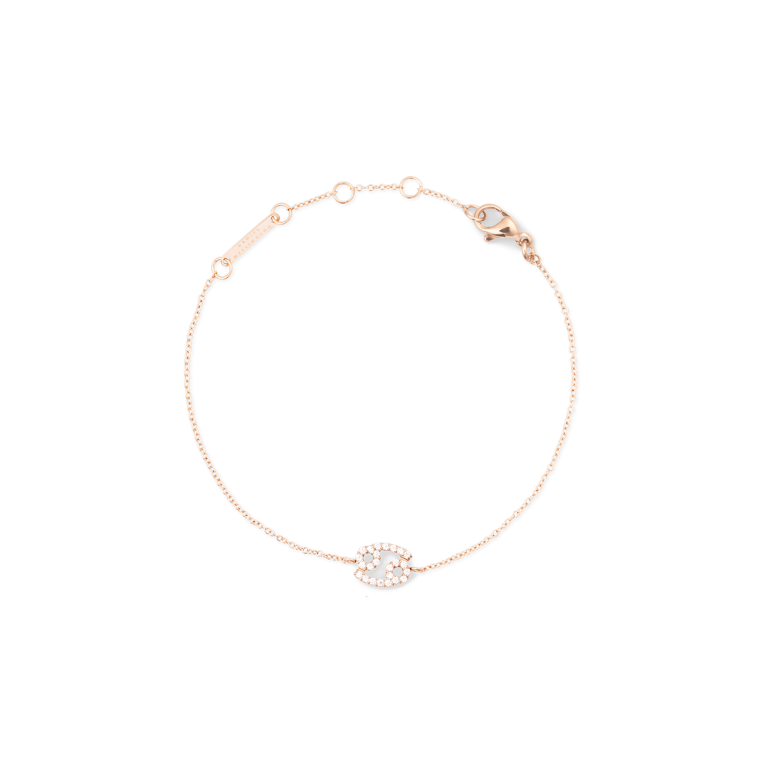 Crystal Zodiac Chain Bracelet Rose Gold