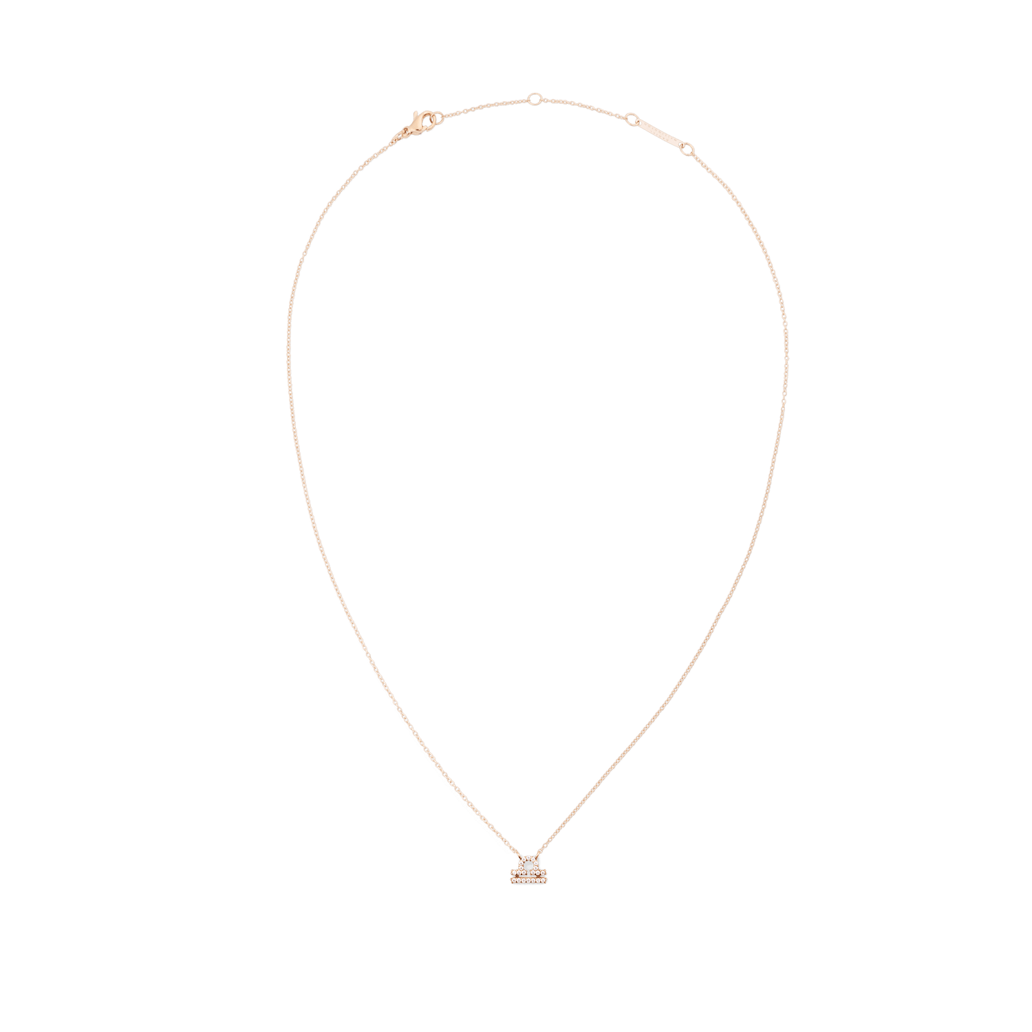 Crystal Zodiac Chain Necklace Rose Gold