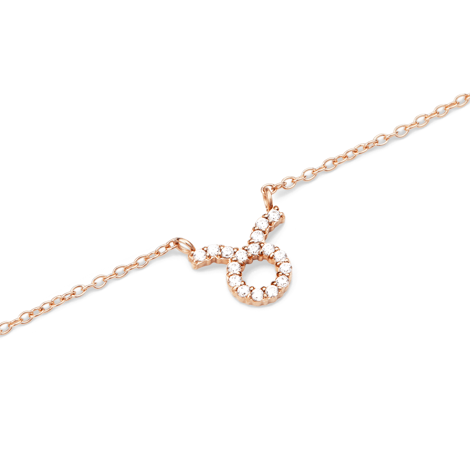 Crystal Zodiac Chain Necklace Rose Gold