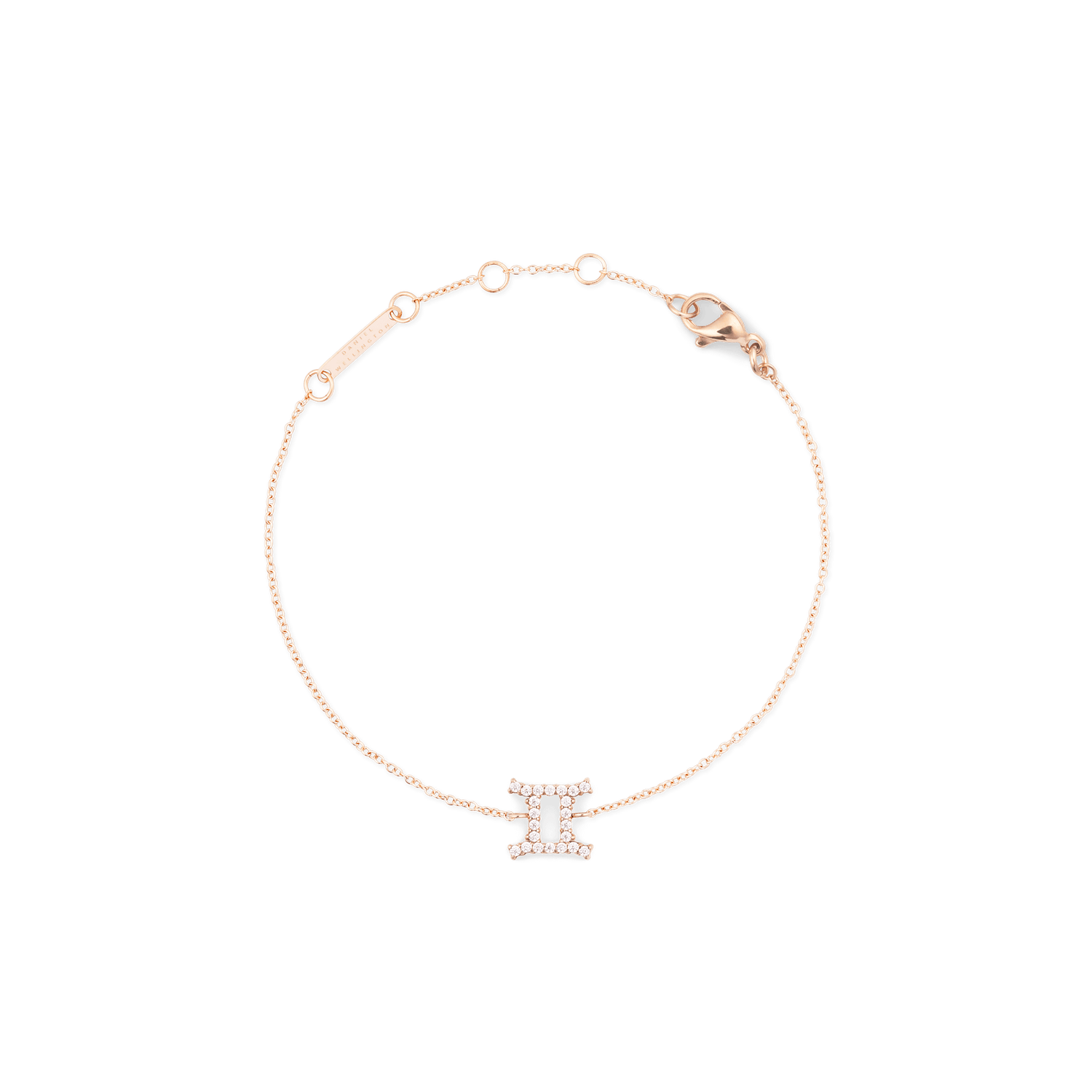 Crystal Zodiac Chain Bracelet Rose Gold