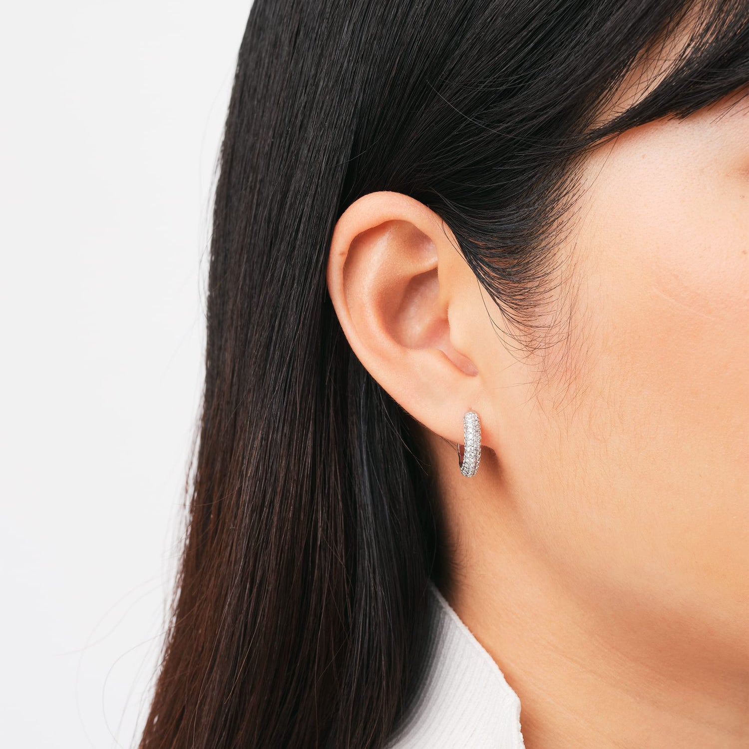 Pavé Crystal Earrings Silver