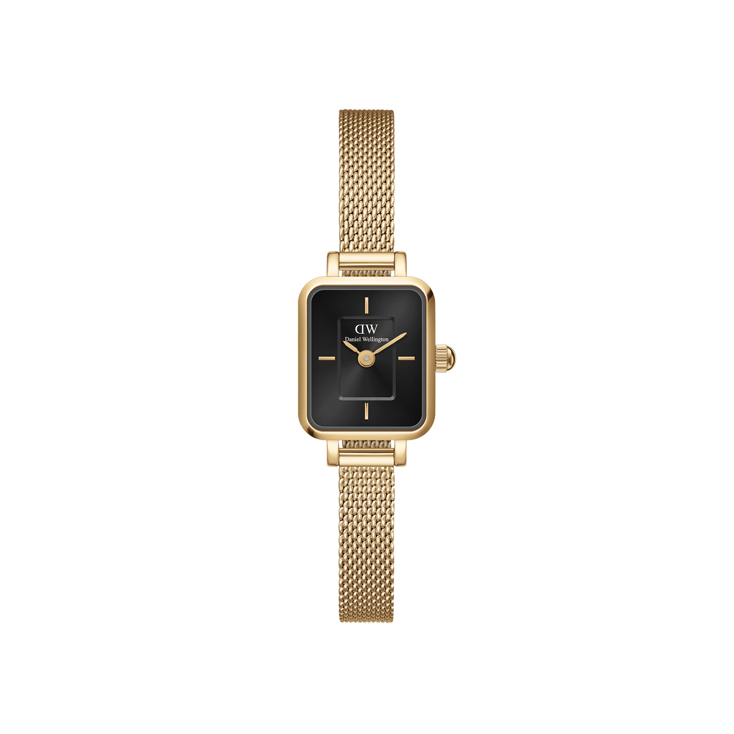 Quadro Mini - Uhr mit goldenem und schwarzem Zifferblatt