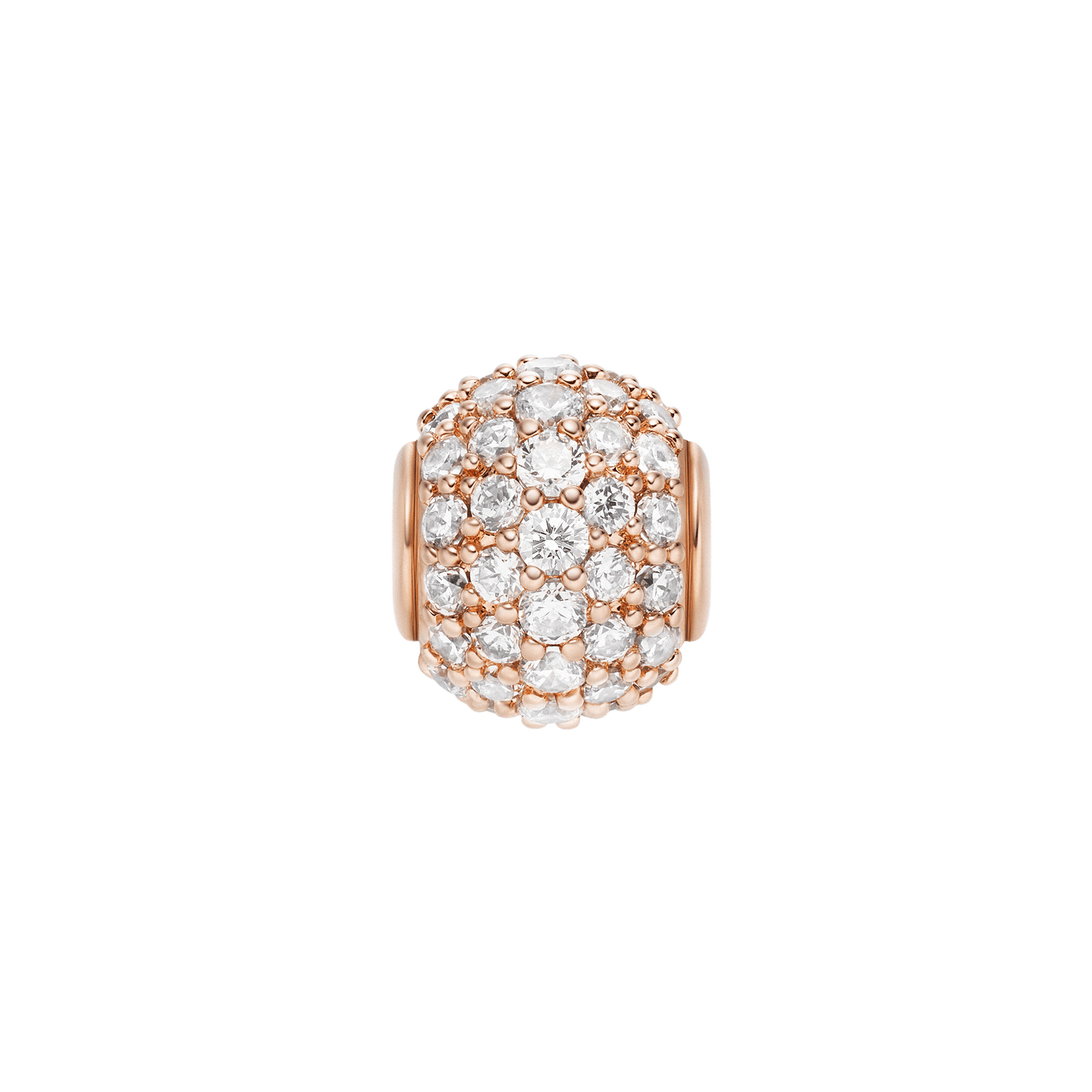 Pavé Orb White Crystal Charm Rose Gold
