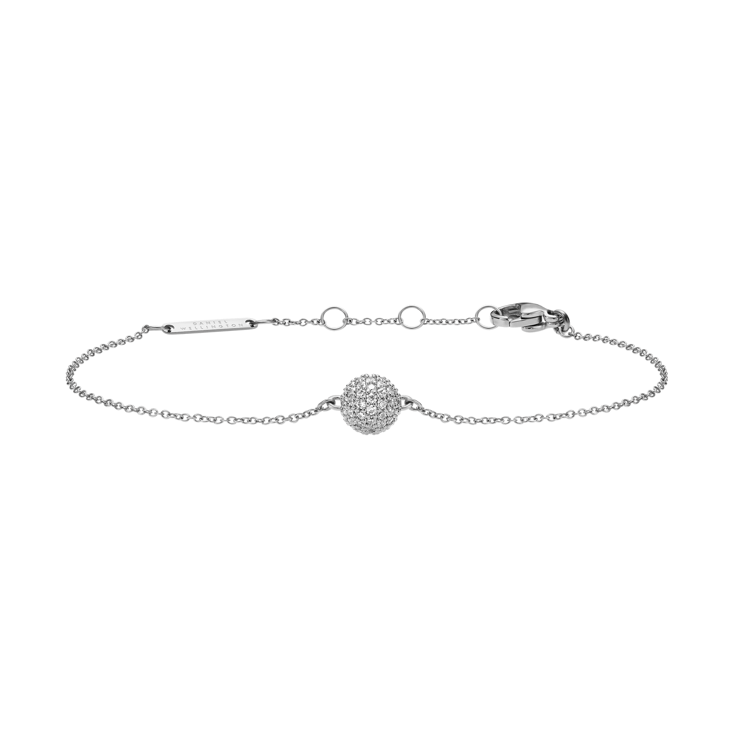 Pavé Crystal Pendant Bracelet Silver