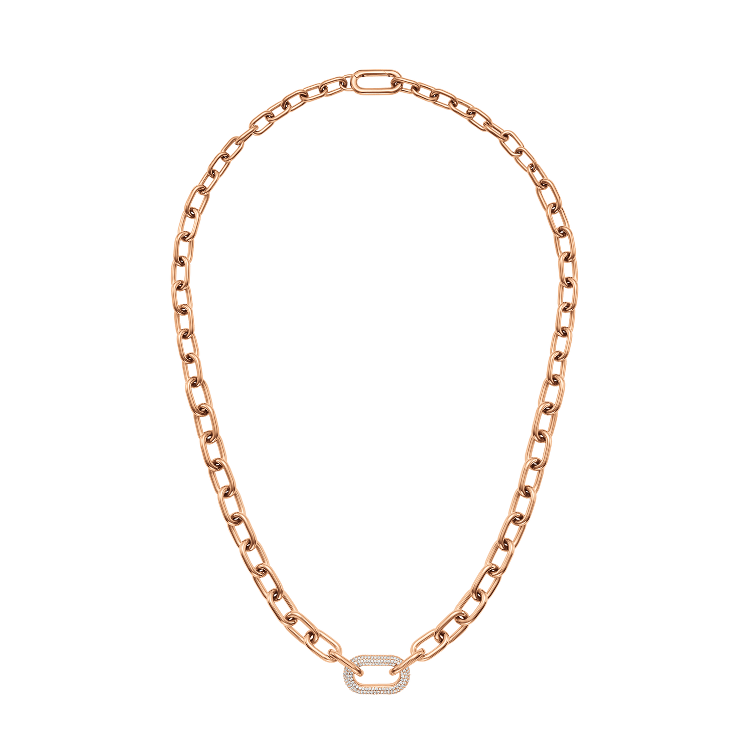 Crystal Link Necklace Rose Gold