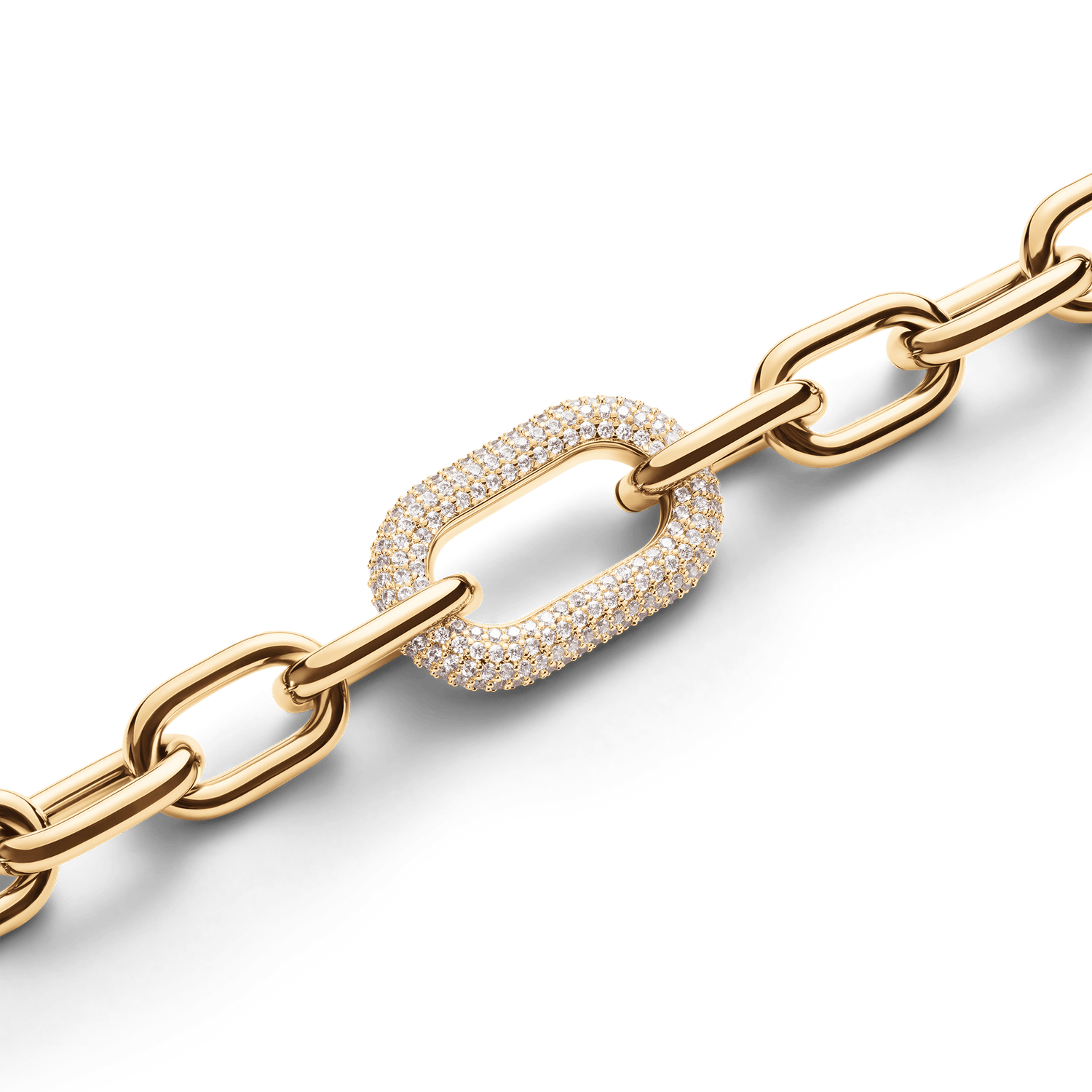 Bound Black Crocodile & Crystal Link Bracelet Gold