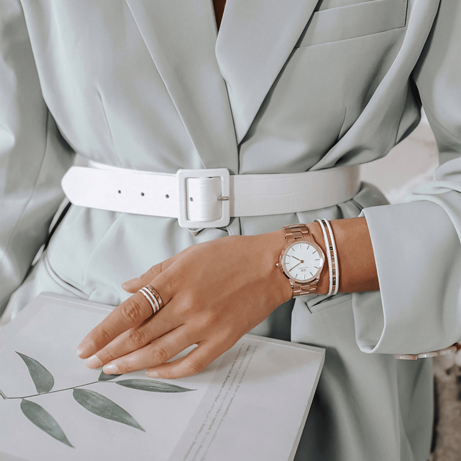 Iconic Link - Rose Gold watch with White dial 36mm | DW